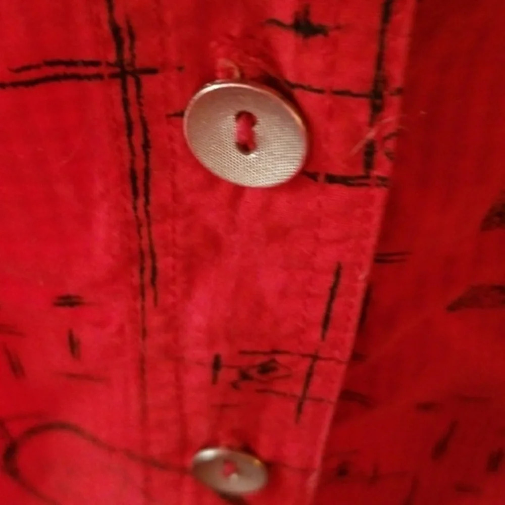 David Dart Red Print Vintage Fashionista Shirt Speeve Shirtdress D - Picture 6 of 10